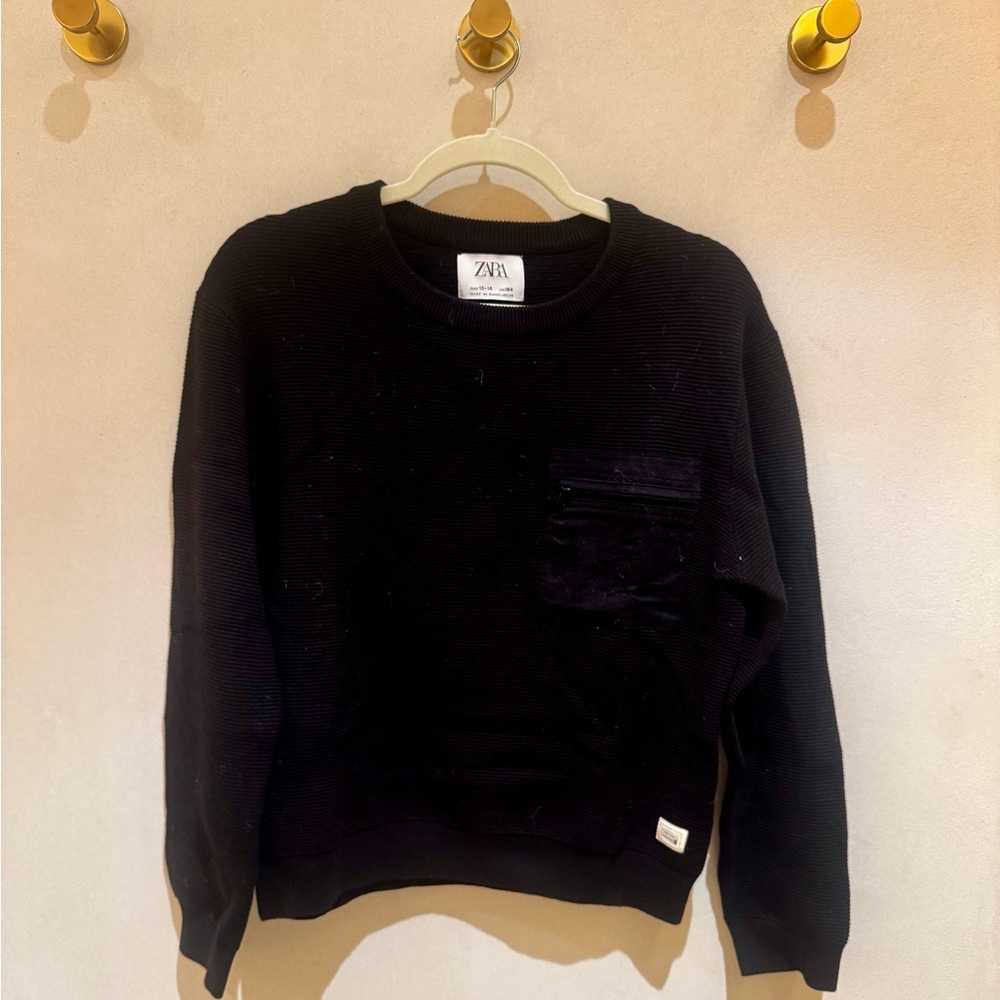 Zara Charcoal Ribbed Pullover